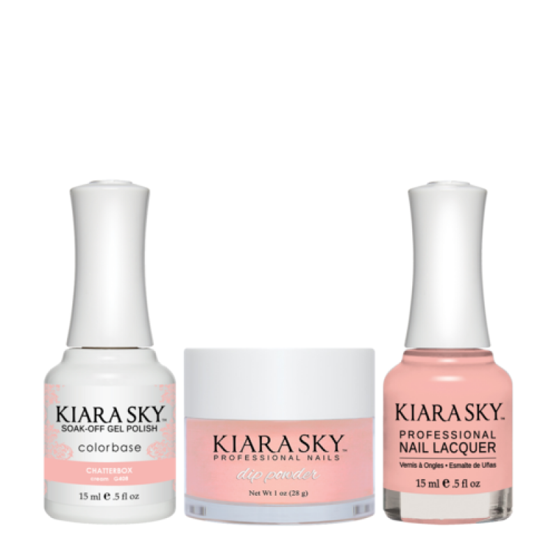 KIARA SKY 3in1 (Dipping Powder + Gel Polish + Nail Lacquer) - DGL 408, Chatterbox